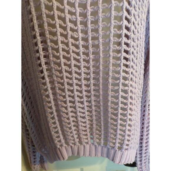 Veveret Top Open Knit Crochet Lavender Sz L Beach Boho Fairy - Picture 3 of 10